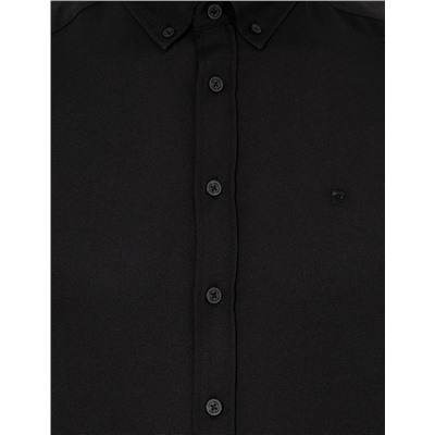 Siyah Slim Fit Oxford Gömlek
