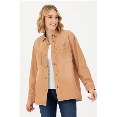 Kadın Camel Jean Gömlek
