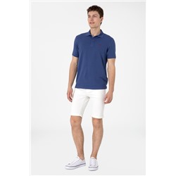 Erkek Regular Fit Polo Yaka Açık Lacivert Basic Tişört