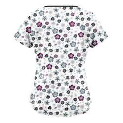 UA Wild Garden White Scrub Top