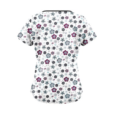 UA Wild Garden White Scrub Top