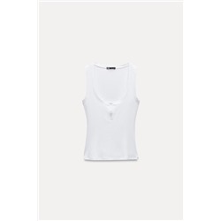 BUTTONED RIBBED T-SHIRT