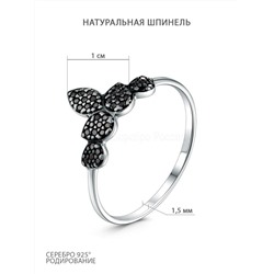 Серьги-пусеты трансформеры из серебра с натуральной шпинелью родированные (2 в 1) 925 пробы с-7626рч416н