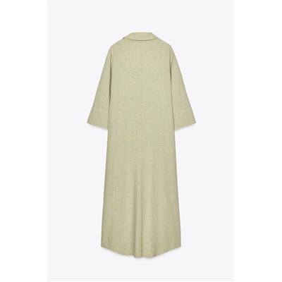 LINEN BLEND SHIRT DRESS