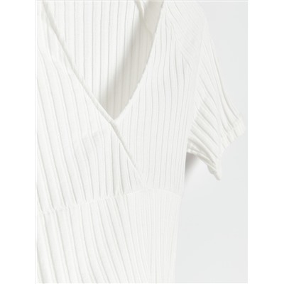 Oberteil aus Rippstrickjersey