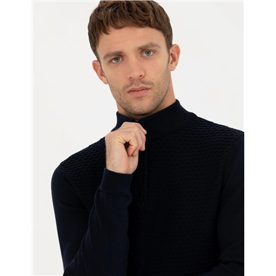 Lacivert Slim Fit Kazak