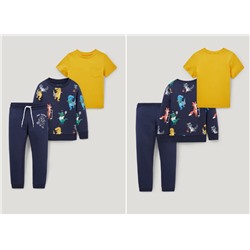 Dino - Set - Kurzarmshirt, Sweatshirt und Jogginghose
