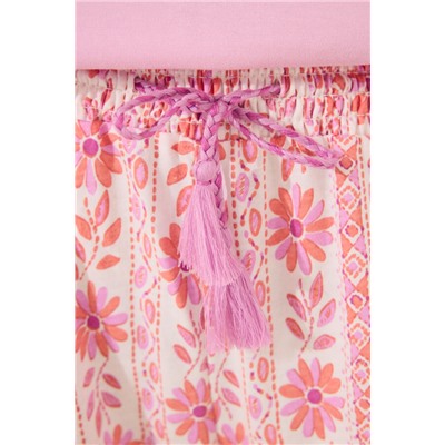 Pantalón largo 100% algodón flores