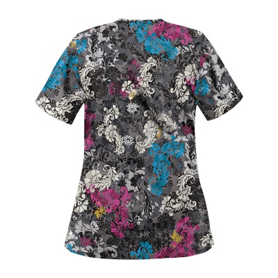 UA Romantic Scroll Black Scrub Top