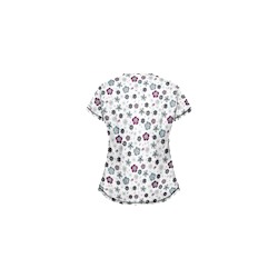UA Wild Garden White Print Scrub Top
