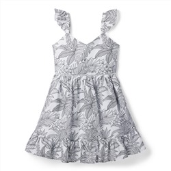PALM CUTWORK TRIM DRESS