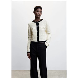 Cárdigan tweed bolsillos -  Mujer | MANGO OUTLET Melilla
