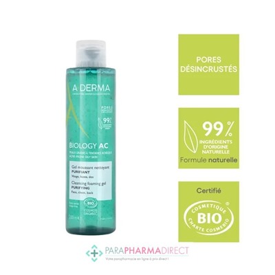 A-Derma Biology AC Gel Moussant Nettoyant BIO 200ml