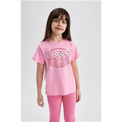 Defacto Kız Çocuk Regular Fit Kısa Kollu Tişört Z7731A623SM