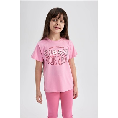 Defacto Kız Çocuk Regular Fit Kısa Kollu Tişört Z7731A623SM