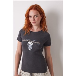 Camiseta manga corta canalé Snoopy