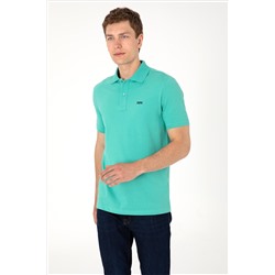 Erkek Polo Yaka Mint Basic Tişört