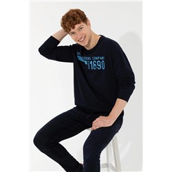 Erkek Lacivert Bisiklet Yaka Sweatshirt