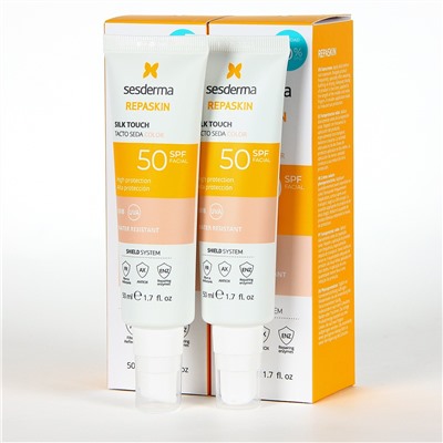 S*sd*rma PACK Duplo Repaskin Tacto Seda Color SPF50+ 50 ml 50% Descuento Segundad Unidad