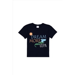 Erkek Çocuk Lacivert Oversize Bisiklet Yaka Tişört