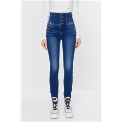 Vaquero slim fit de tiro alto Azul claro