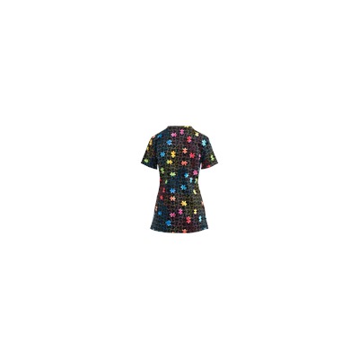 Trust Your Journey Rainbow Puzzle Scrub Top