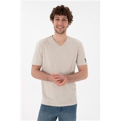 Erkek Regular Fit  V Yaka Taş Basic Tişört
