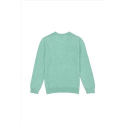 Kız Çocuk Mint Melanj Basic Kazak