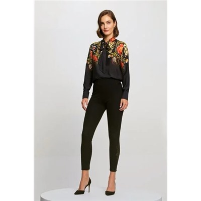 Blusa floral seda con lazo