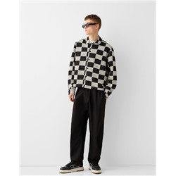 Long sleeve checkered print shirt