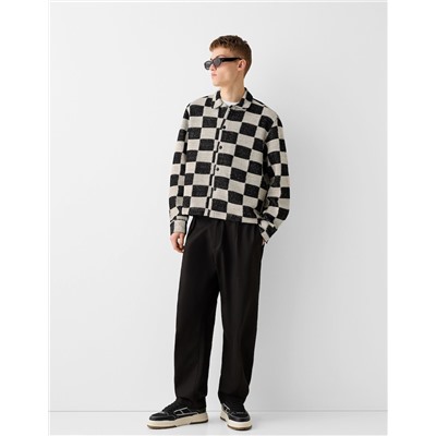 Long sleeve checkered print shirt