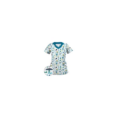 UA Mushroom Pickens Amazing Aqua Print Scrub Top