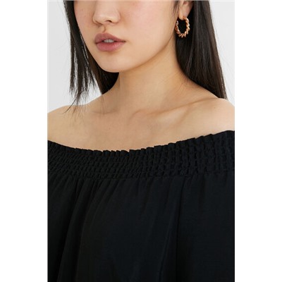 Blusa cuello barco boho