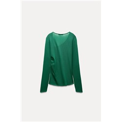 KNIT TOP WITH GATHERED SIDES