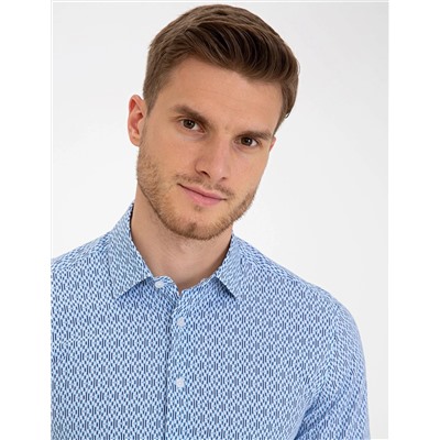 Lacivert Slim Fit Uzun Kollu Gömlek