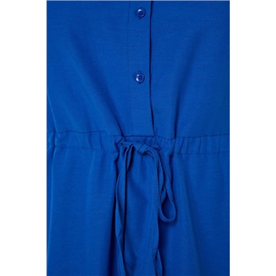 Saks Beli Bağlamalı Dokuma Gömlek Elbise TBBSS23AH00106