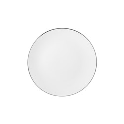 Тарелка закусочная, 23 см, фарфор P, белая, с серебристым кантом, White Platinum, 63324