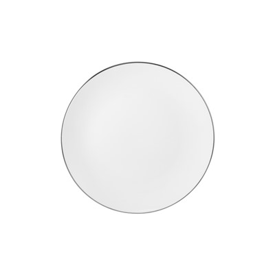 Тарелка закусочная, 23 см, фарфор P, белая, с серебристым кантом, White Platinum, 63324