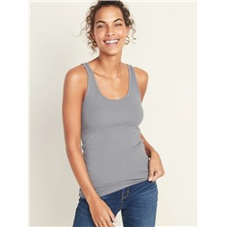 First-Layer Slim-Fit Rib-Knit Tank Top for Women