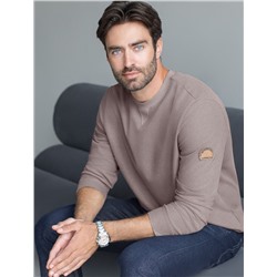 Джемпер легкий из фактурного эластичного трикотажа с принтом