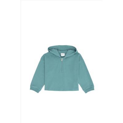 Kız Çocuk Mint Kapüşonlu Sweatshirt