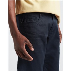 Straight Fit Twill Shorts, Men, Dark Blue