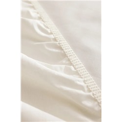 Manon King Size Plus %100 Pamuk Ranforce Lastikli Çarşaf - Ekru