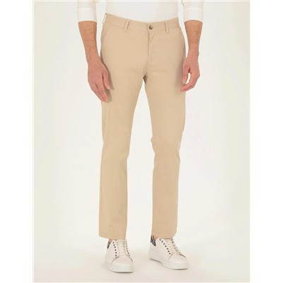 Bej Regular Fit Kanvas Pantolon