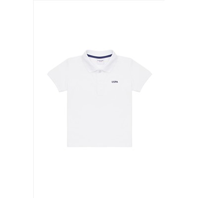 Erkek Çocuk Beyaz Basic Polo Yaka Tişört