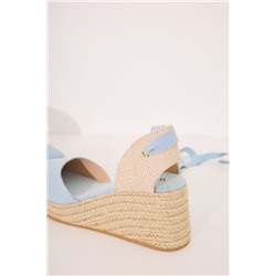 Sandalias esparto azul plataforma