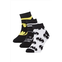 Defacto Erkek Çocuk Batman Pamuklu 3'lü Patik Çorap V6649A6NS