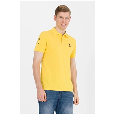 Erkek Koyu Sarı Basic Polo Yaka Tişört