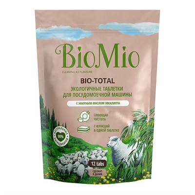 Таблетки "Bio-total" для посудомоечной машины, с маслом эвкалипта