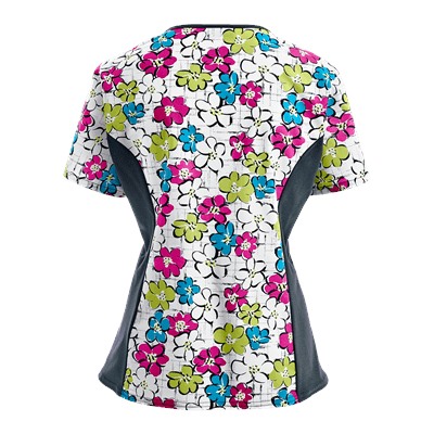 Cherokee Flexibles Scrubs Flower You Doing? Print Top